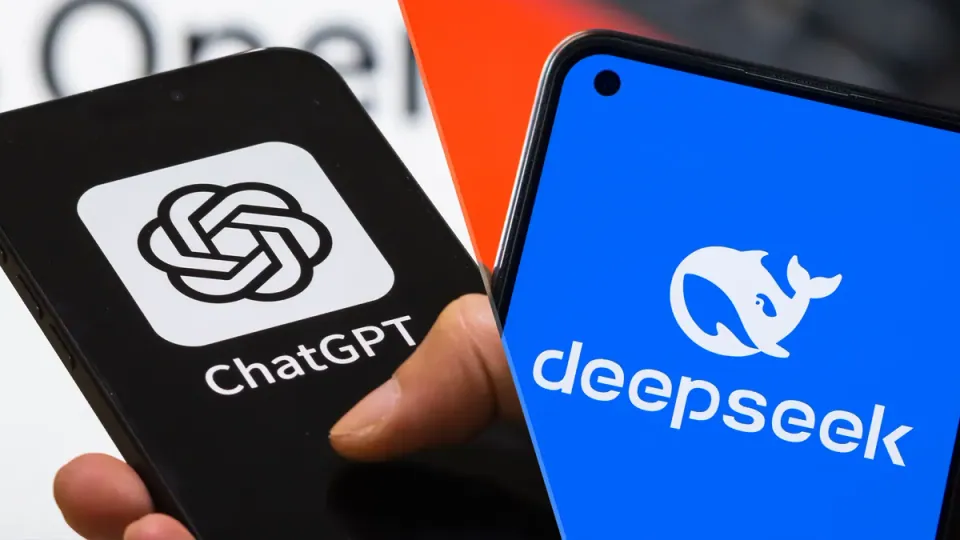 DeepSeek and ChatGPT logos