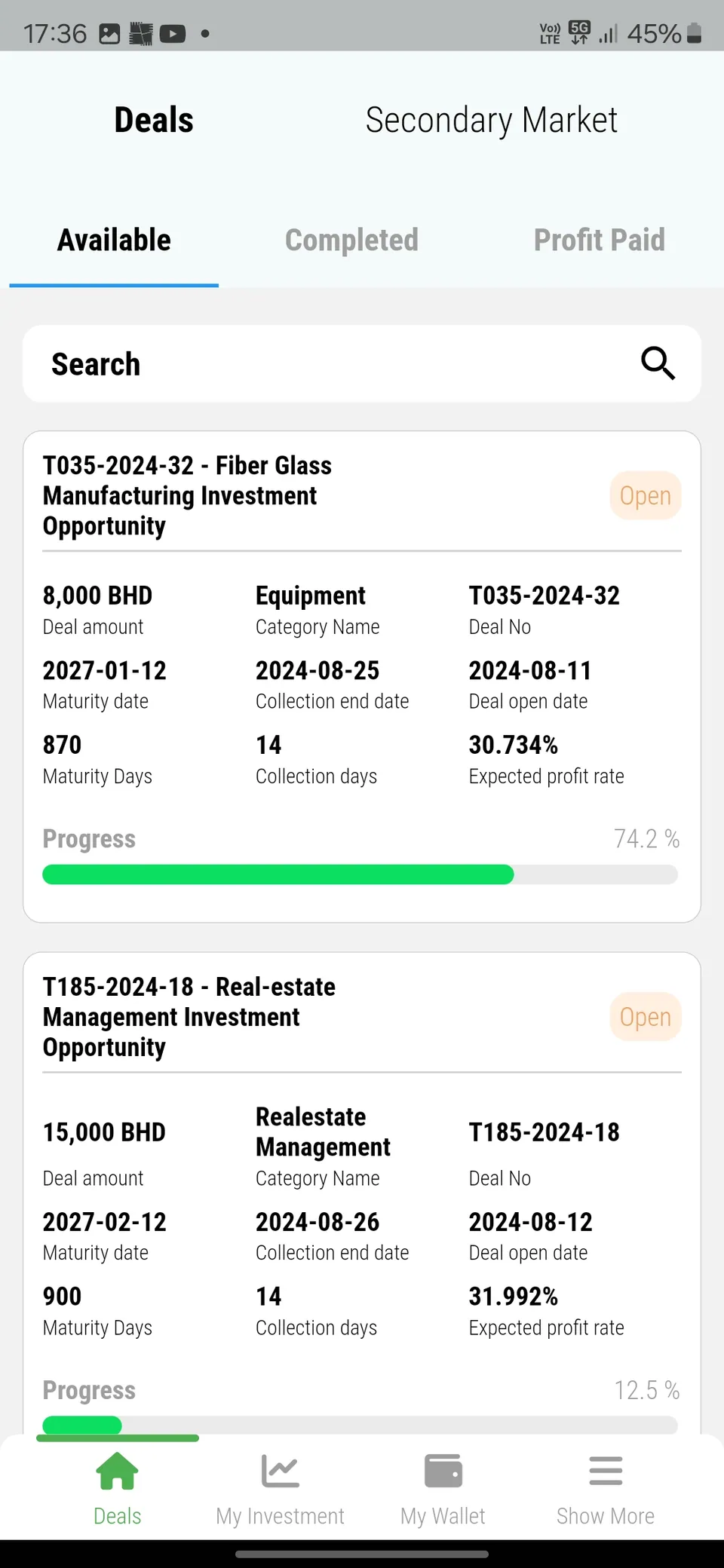 Safaghat mobile app screen